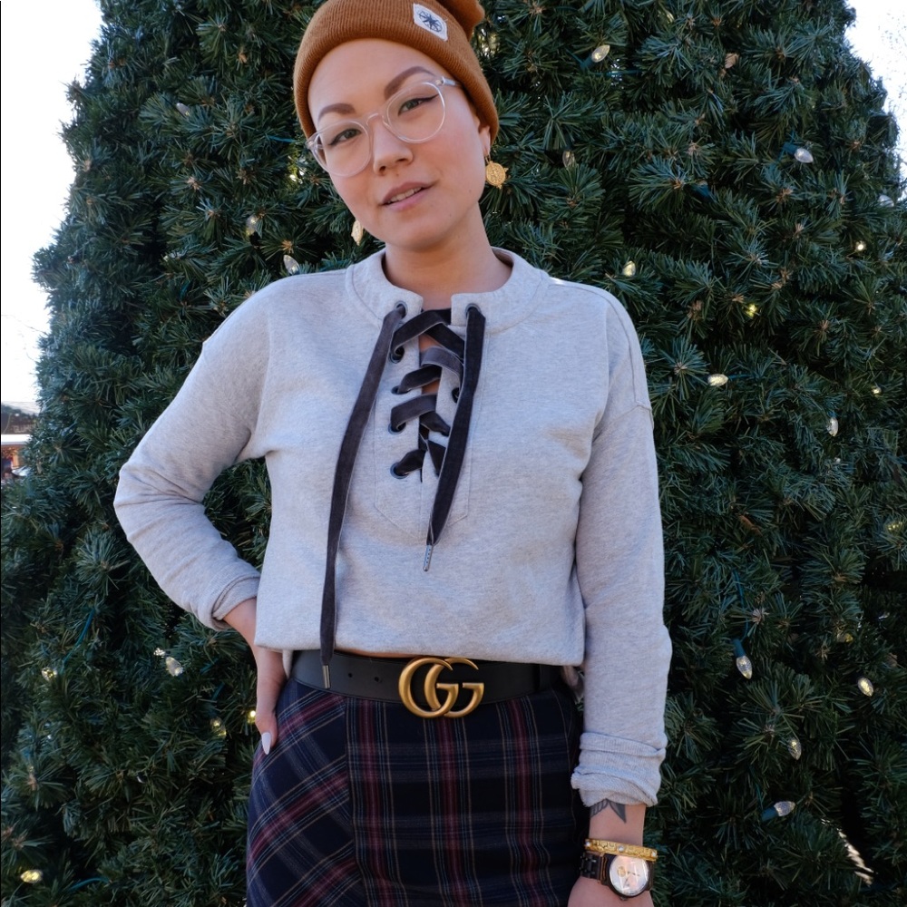Rails Velvet Lace-Up Sweatshirt